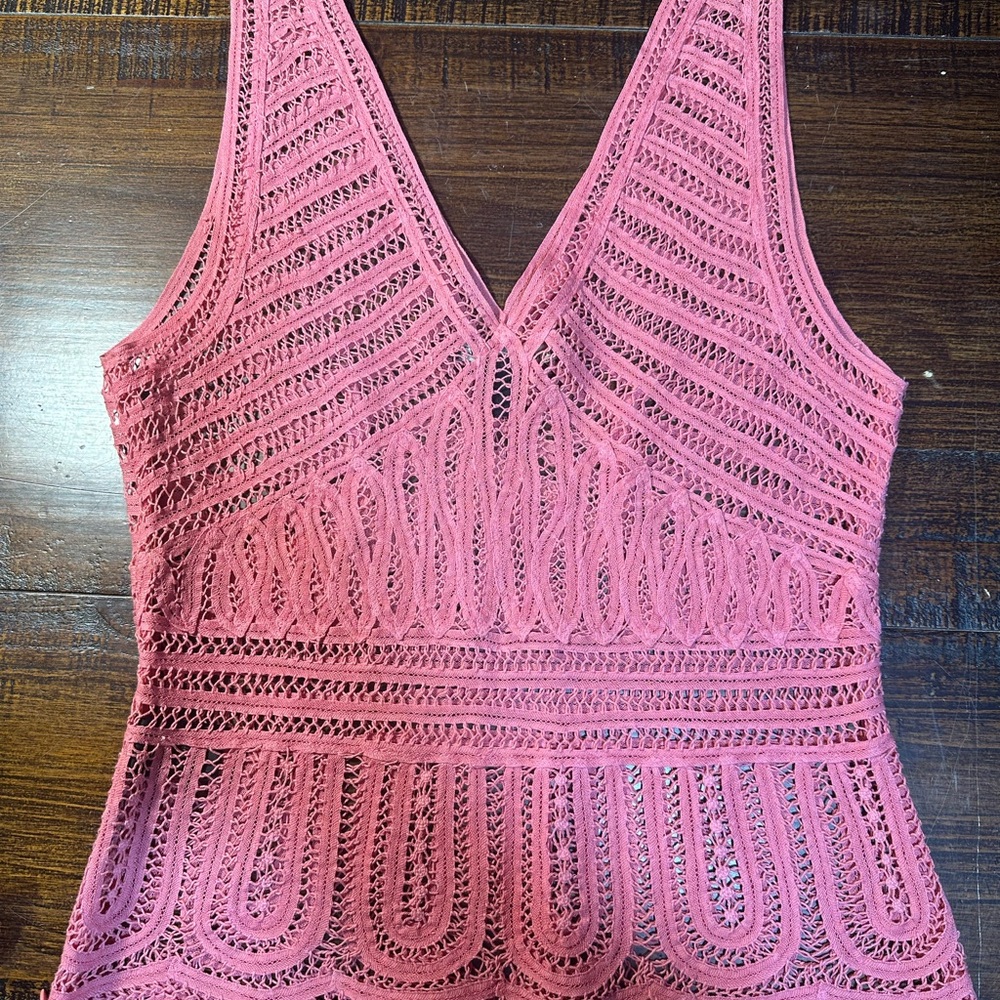 Sandra Angelozzi Crochet Lace Top - Size S - 100% Cotton